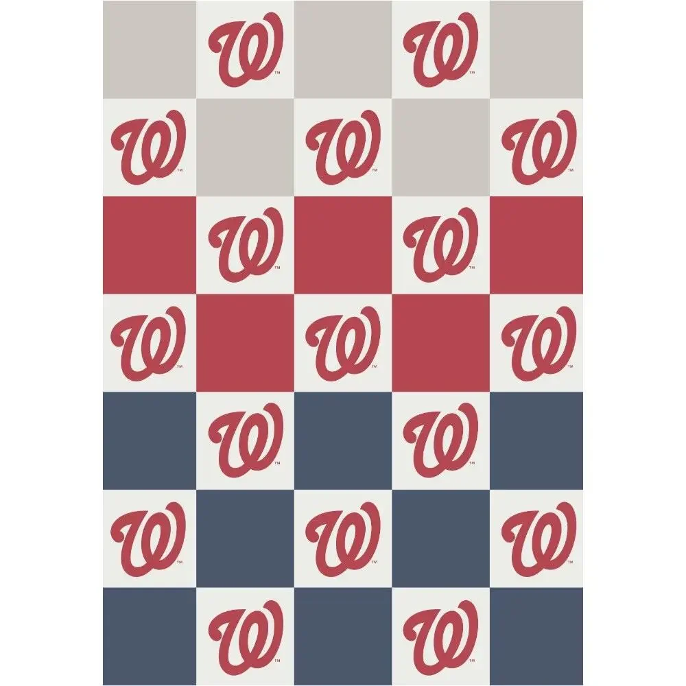 NEW The Styled Collection Washington Nationals MLB Buttery Ombre Check Blanket